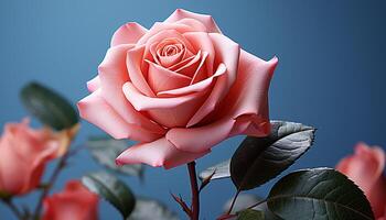 ai generato freschezza e bellezza nel natura un' vivace rosa fiore fiorire generato di ai foto
