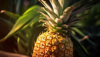 ai generato freschezza e dolcezza di maturo ananas nel natura generato di ai foto