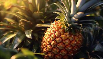 ai generato freschezza di ananas, natura dolce, succoso merenda generato di ai foto