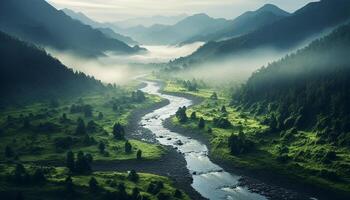 ai generato montagna paesaggio natura bellezza nel un' tranquillo scena generato di ai foto