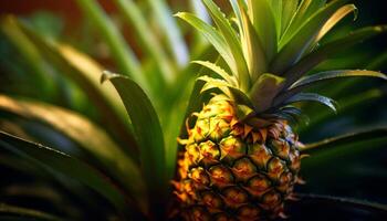 ai generato fresco ananas, natura dolce tropicale frutta diletto generato di ai foto
