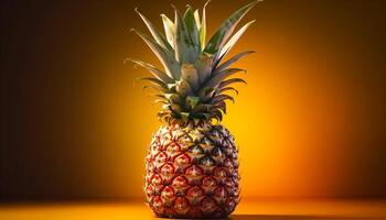 ai generato freschezza e dolcezza nel un' vivace tropicale ananas generato di ai foto