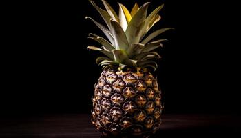 ai generato freschezza e dolcezza nel un' tropicale ananas fetta generato di ai foto