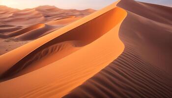 ai generato maestoso sabbia dune ondulazione nel il arido calore generato di ai foto