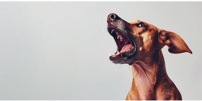 ai generato ritratto di un' latrato cane. foto