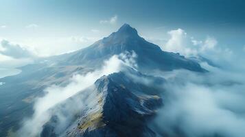 ai generato bellissimo naturale montagna fuco Visualizza paesaggio foto