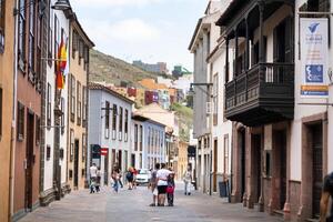 agosto 1, 2019. la laguna vecchio cittadina centro nel tenerife, canarino isole, Spagna foto