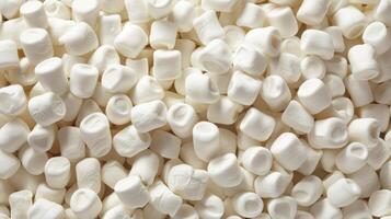 ai generato dolce sfondo pieno con soffice bianca marshmallows, un' delizioso scena. ai generato. foto