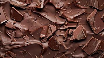 ai generato ricco struttura di latte cioccolato pezzi tenta il sensi, ai generato. foto