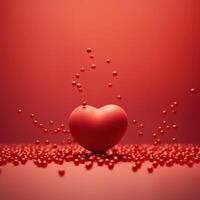 ai generato rosso cuori romantico sfondo con un' bellissimo bokeh. amore, relazioni, San Valentino giorno foto
