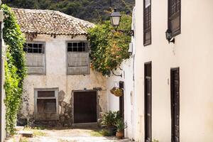 il cortile nel davanti di il davanti porta . Spagna, canarino isole, tenerife foto