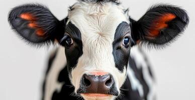 ai generato mucca su bianca isolato sfondo, vitello - ai generato Immagine foto