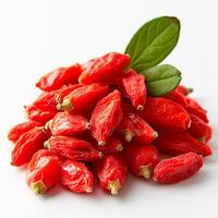 ai generato goji frutti di bosco su bianca isolato sfondo - ai generato Immagine foto