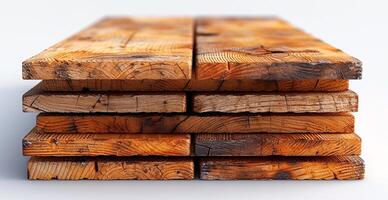 ai generato di legno legname, legna spazi vuoti su un' bianca sfondo - ai generato Immagine foto
