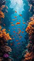 ai generato colorato corallo scogliera subacqueo tiro foto