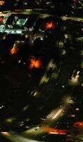 aereo panoramico Visualizza di illuminato centrale hatfield città di Inghilterra UK durante notte. marzo 9, 2024 foto