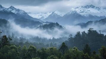 ai generato paesaggio natura montagna foresta Visualizza foto