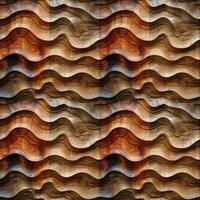 ai generato senza soluzione di continuità sfondo, astratto onda modello lavorato su un' di legno superficie foto