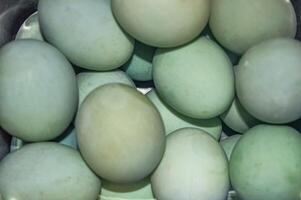 un' mazzo di verde anatra uova foto
