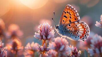 ai generato primavera sinfonia. fiori, insetti e uccelli. foto