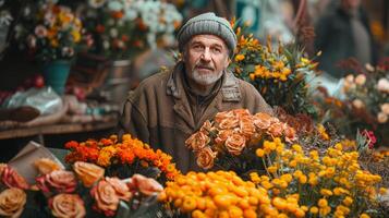 ai generato signori omaggio. fiori di apprezzamento foto