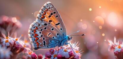 ai generato primavera sinfonia. fiori, insetti e uccelli. foto