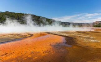 grande primavera prismatica nel parco nazionale di yellowstone foto