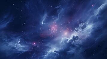 ai generato un' nebulosa nel spazio con stelle e nuvole foto