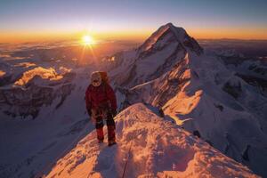 ai generato vertice splendore a alba foto