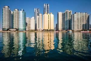 marino città grattacieli nel Busano, Sud Corea foto