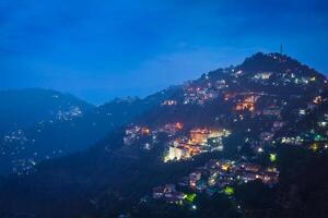 notte Visualizza di shimla cittadina, himachal pradesh, India foto