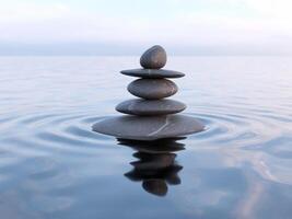 equilibrato zen pietre nel acqua foto