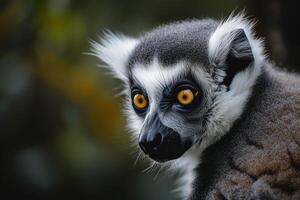 ai generato lemure ritratto, mondo natura giorno foto