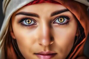 ai generato bellissimo berbero tribù donna ritratto. neurale Rete ai generato foto