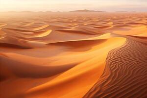 ai generato aereo Visualizza di sabbia dune foto