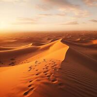 ai generato aereo Visualizza di sabbia dune foto