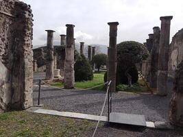 pompei, il antico romano città sepolto di il eruzione di montare vesuvio, sta come un' unesco mondo eredità luogo, offerta un' unico intravedere in quotidiano vita durante il romano impero. foto