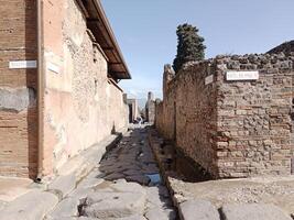 pompei, il antico romano città sepolto di il eruzione di montare vesuvio, sta come un' unesco mondo eredità luogo, offerta un' unico intravedere in quotidiano vita durante il romano impero. foto