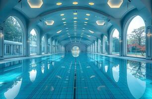 ai generato interno nuoto piscina di terme Hotel foto