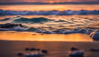 ai generato bellissimo oceano Alba foto