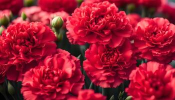 ai generato rosso garofano fiori a il agricoltori' mercato foto