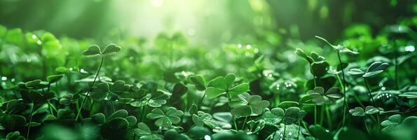 ai generato st. Patrick giorno concetto trifoglio sfondo foto