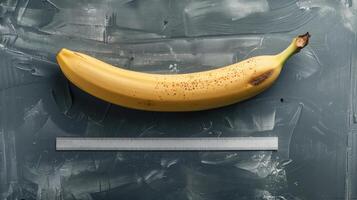 ai generato un' giallo maturo Banana con un' centimetro. generativo ai foto