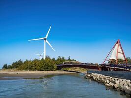 vento turbine azienda agricola nel taiwan. foto