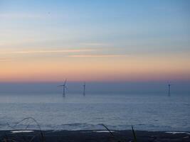 al largo vento turbine azienda agricola nel taiwan. foto