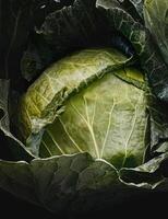 fresco verde grande cavolo biologico verdure nel il giardino. foto