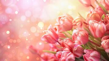 ai generato ai generato La madre di giorno, San Valentino giorno sfondo concetto con tulipano fiore. foto