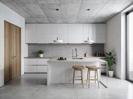 ai generato cucina stile minimalista foto