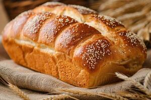 ai generato appena al forno pane . ai generato foto