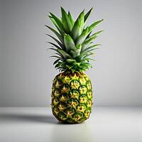 ai generato un' ananas su un' bianca sfondo foto
